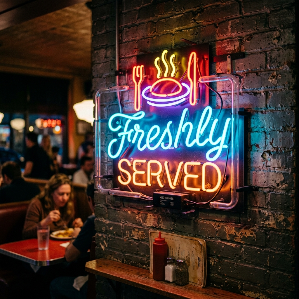 Freshly Served Neon Sign