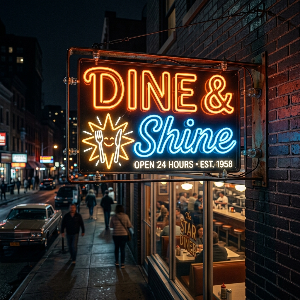 Dine & Shine Neon Sign