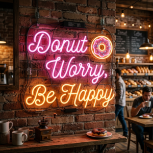 Donut Worry Neon Sign