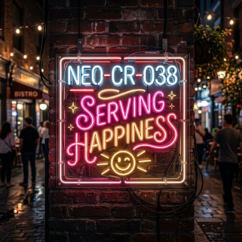 Serving Happiness Neon Sign