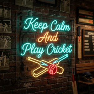 Keep Calm And Play Cricket Neon Sign