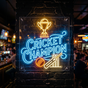 Cricket Champion Neon Sign
