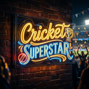 Cricket Superstar Neon Sign