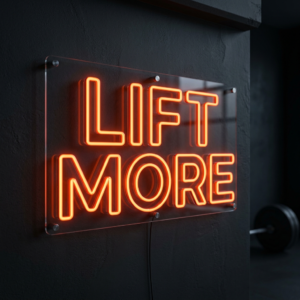 Lift More Neon Sign