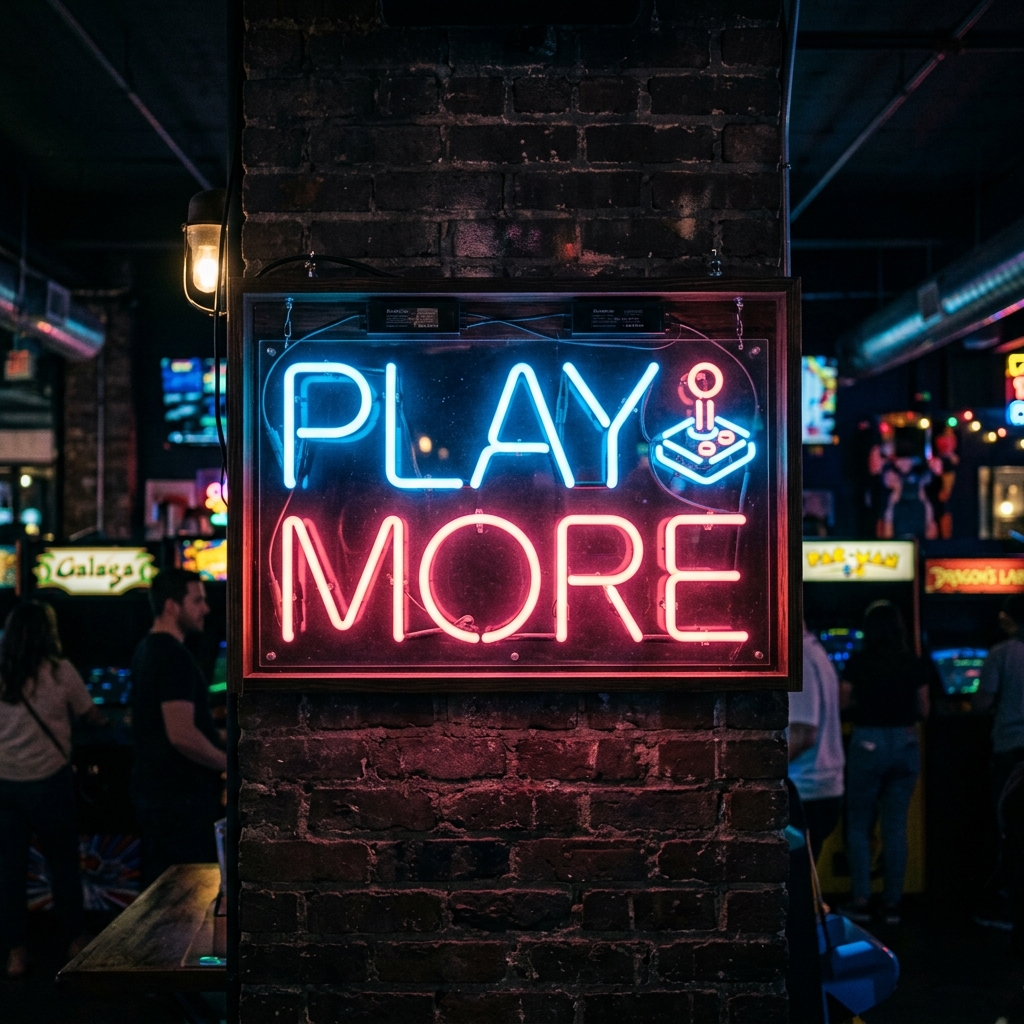 Play More Neon Sign