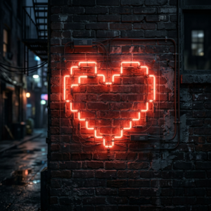 Pixel Heart Neon Sign