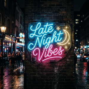 Late Night Vibes Neon Sign