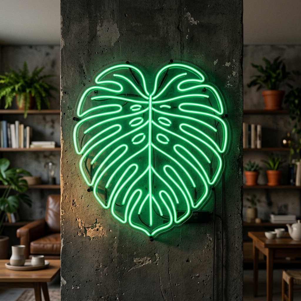 Monstera Leaf Neon Sign