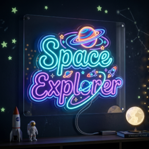 Space Explorer Neon Sign