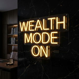 Wealth Mode On Neon Sign