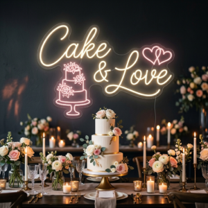 Cake & Love Neon Sign