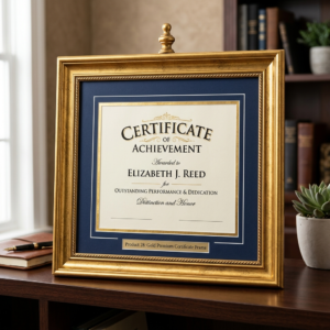 Gold Premium Certificate Frame