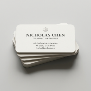 Rounded Corner Visiting Cards 04 – Close-up Detail